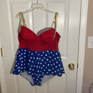 Wonder Woman plus Size Bathing Suit and Coverup